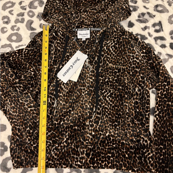 NEW!  Juicy Couture Leopard Velour Jacket with Pockets LARGE - Picture 3 of 3